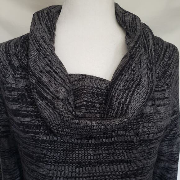 Express Sweater Womens Dress Sz M Preppy Marled Fall Cozy Cowl Neck Hombre Gray - Picture 2 of 13